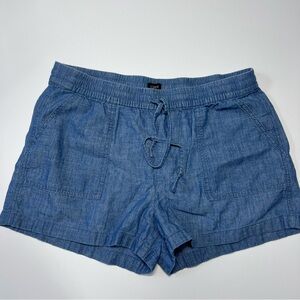 J. Crew High Waist Blue Chambray Shorts